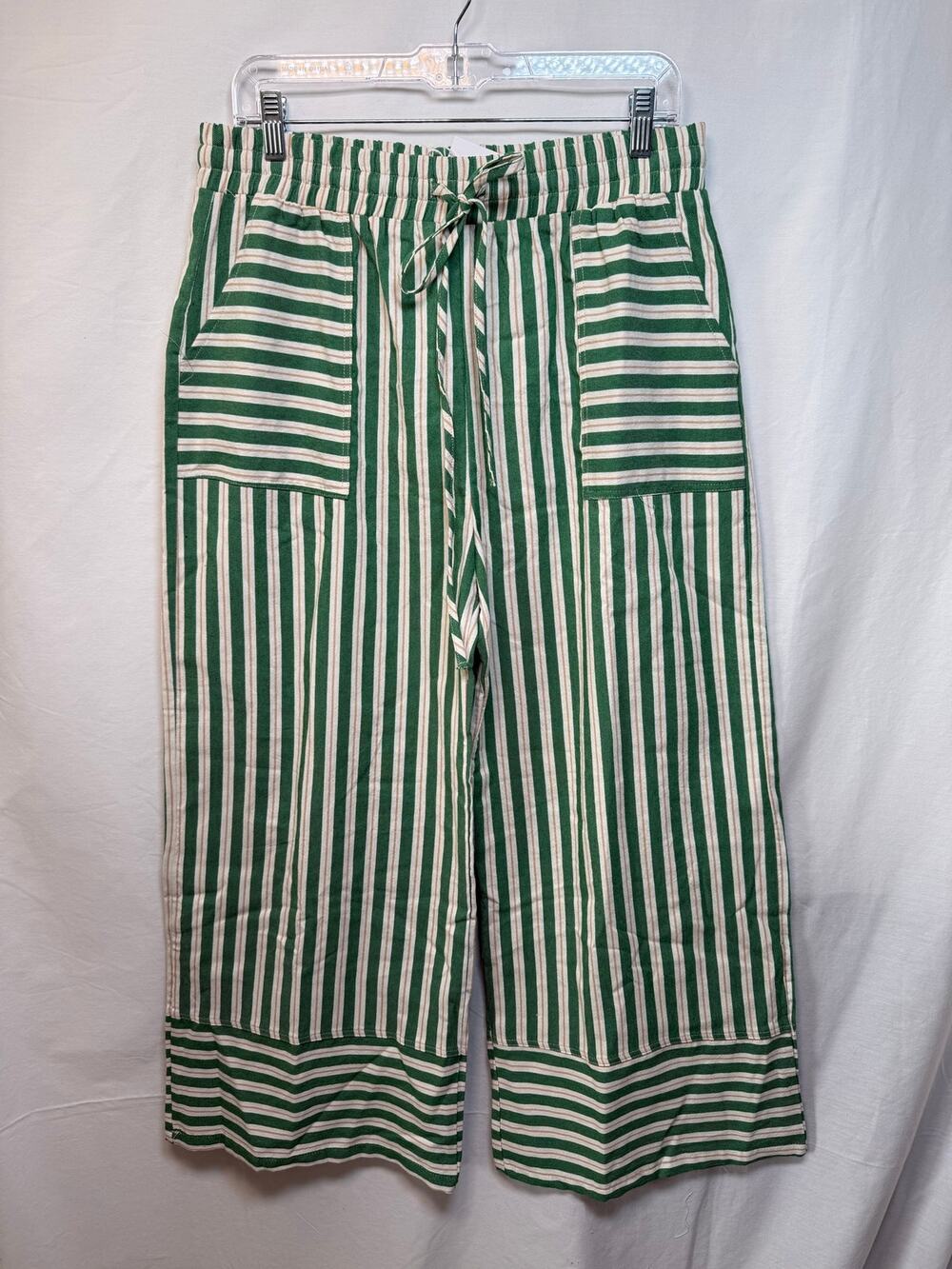 Sewn + Seen Women's Cotton Blend Wide Leg Crop Pants, Size Large - NEW!
